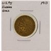 Image 1 : 1913 $5 Indian Head Half Eagle Gold Coin