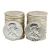 Image 1 : Lot of 1963 & 1963-D Brilliant Uncirculated Franklin Half Dollar Rolls