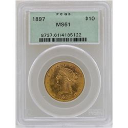 1897 $10 Liberty Head Eagle Gold Coin PCGS MS61