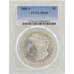 1881-S $1 Morgan Silver Dollar Coin PCGS MS65