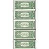 Image 2 : Lot of (5) 1957 $1 Silver Certificate Notes Uncirculated