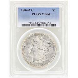 1884-CC $1 Morgan Silver Dollar Coin PCGS MS64