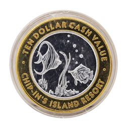 .999 Silver Chip-Ins Island Resort Harris, MI $10 Limited Edition Gaming Token