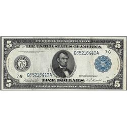 1914 $5 Federal Reserve Note Chicago