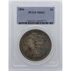 1896 $1 Morgan Silver Dollar Coin PCGS MS63 NICE TONING
