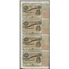 Uncut Sheet of (4) State of Louisiana Baby Bond Obsolete Notes