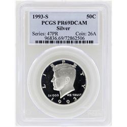 1993-S Kennedy Silver Half Dollar Coin PCGS PR69DCAM