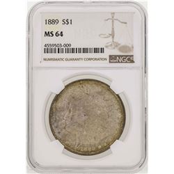 1889 $1 Morgan Silver Dollar Coin NGC MS64