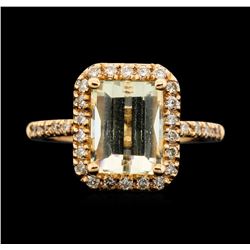 14KT Rose Gold 3.05 ctw Citrine and Diamond Ring