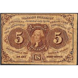 July 17, 1862 Five Cents First Issue Fractional Currency Note