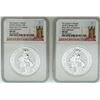 Image 1 : Lot of (2) 2018 Great Britain 5 Pound Queen's Beasts Silver Coins NGC MS69 Early