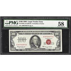 1966 $100 Legal Tender Note Fr.1550 PMG Choice About Uncirculated 58