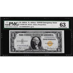 1935A $1 North Africa Silver Certificate Emergency Note PMG Choice Uncirculated