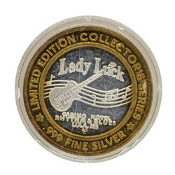 .999 Silver Lady Luck Casino Lula, MS $10 Limited Edition Gaming Token