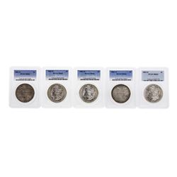Lot of (5) 1883-O $1 Morgan Silver Dollar Coin PCGS MS64