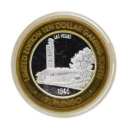 .999 Silver Flamingo Las Vegas Nevada $10 Casino Limited Edition Gaming Token
