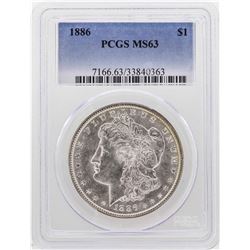 1886 $1 Morgan Silver Dollar Coin PCGS MS63