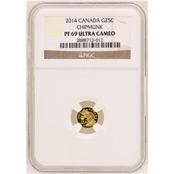 2014 Canada 25 Cents Gold Chipmunk Coin NGC PF69 Ultra Cameo