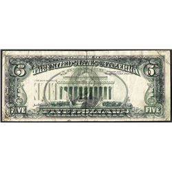 1977 $5 Federal Reserve Note Full Offset ERROR