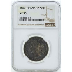 1872H Canada 50 Cents Coin NGC VF35