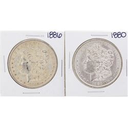 Lot of 1880 & 1886 $1 Morgan Silver Dollar Coins