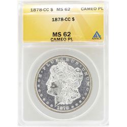 1878-CC $1 Morgan Silver Dollar Coin ANACS MS62 Cameo PL