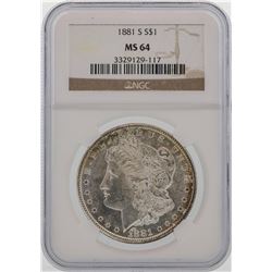 1881-S $1 Morgan Silver Dollar Coin NGC MS64