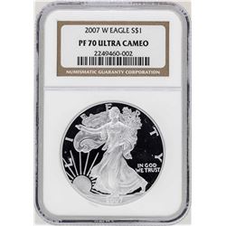 2007-W $1 American Silver Eagle Proof Coin NGC PF70 Ultra Cameo