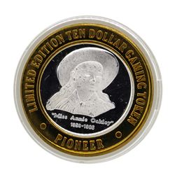 .999 Silver Pioneer Hotel & Gambling Hall $10 Casino Limited Edition Gaming Toke
