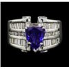 14KT White Gold 2.40 ctw Tanzanite and Diamond Ring