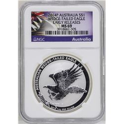 2014P $1 Australia Wedge-Tailed Eagle Silver Coin NGC MS69 Early Releases
