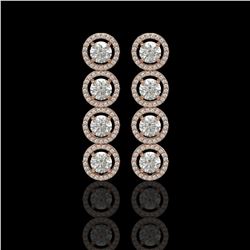 5.36 CTW Diamond Designer Earrings 18K Rose Gold - REF-842A2X - 42585