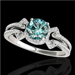 1.36 CTW Si Certified Fancy Blue Diamond Solitaire Ring 10K White Gold - REF-169T3M - 35327