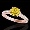 Image 1 : 1.5 CTW Certified Si/I Fancy Intense Yellow Diamond Solitaire Ring 10K Rose Gold - REF-236T4M - 3493