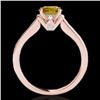 Image 2 : 1.5 CTW Certified Si/I Fancy Intense Yellow Diamond Solitaire Ring 10K Rose Gold - REF-236T4M - 3493