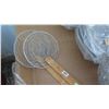Image 2 : Qty 19  Round Bamboo-Handled Wire Skimmer 8"-10"