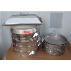 Qty 9 17"D Pans, Qty 4 20"D Steamer Trays, Rectangle Steamer Tray?