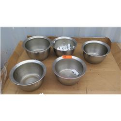 Qty 5 Stainless Steel Mixing Bowls Approx 11",  5.5" Deep