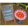 Image 1 : Double Sided A-Frame Chalkboard Sign & "Spin & Win" Wheel