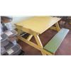 Image 2 : Yellow and Green Wood Picnic Table