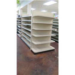 Madix Off-White Adjustable Retail Shelving System (Entire Row, Approx. 227" L)