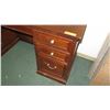 Image 3 : Dark Wooden Desk w/ 7 Drawers (looks like has termites) 61.5 x 23.5 x 30H
