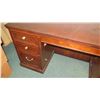 Image 4 : Dark Wooden Desk w/ 7 Drawers (looks like has termites) 61.5 x 23.5 x 30H