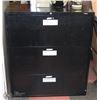 Image 1 : 3 DRAWER BLACK METAL FILING CABINET