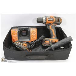 RIDGID 18V DRILL DRIVER SET W/ BATTERY CHARGER