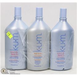3 BOTTLES KUM ASSORTED SHAMPOO CONDITIONER