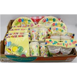 FLAT OF NEW BIRTHDAY PAPER CUPS AND PLATES