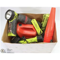BOX OF FLASHLIGHTS INCLUDES 5 PELICANS