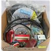 BOX OF SHOP SUPPLIES AND TOOLS INCLUDES
