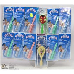 BUNDLE OF BABY COMBS AND BRUSHES